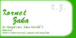 kornel zaka business card